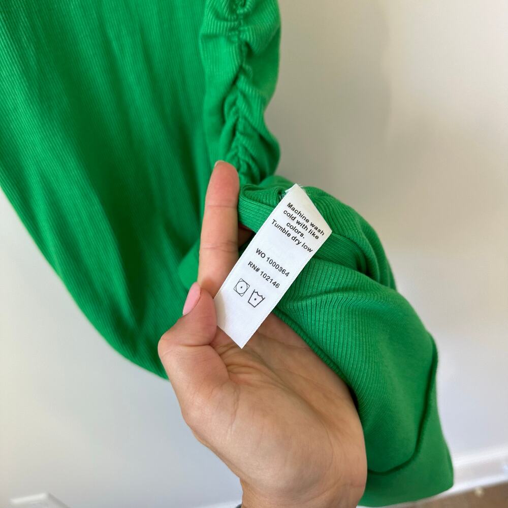 Michael Stars Wren Ribbed Midi Dress Field Green M - Picture 8 of 10